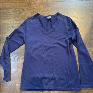 Lord & Taylor Deep Blue Merino Sweater